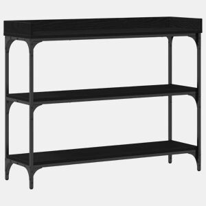 Mesa Consola - Mesa De Entrada com prateleira Carvalho preto 100 x 30 x 80 cm