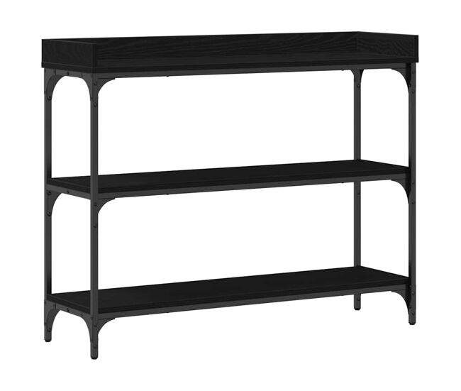 Mesa consola - mesa de entrada con estante roble negro 100 x 30 x 80 cm