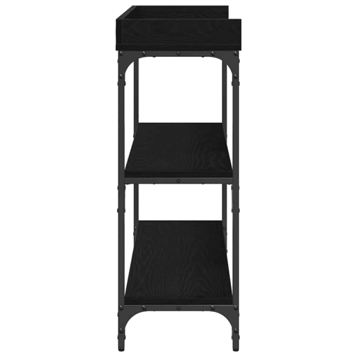 Mesa Consola - Mesa De Entrada com prateleira Carvalho preto 100 x 30 x 80 cm