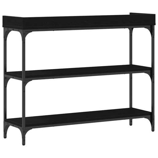 Mesa Consola - Mesa De Entrada com prateleira Carvalho preto 100 x 30 x 80 cm