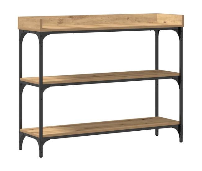 Mesa consola - mesa de entrada con estante roble artisan 100 x 30 x 80 cm