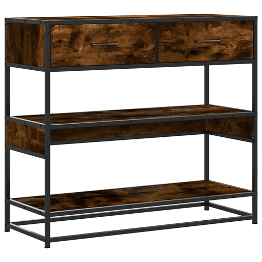 Mesa Consola - Mesa De Entrada 90x35x80 cm derivados de madeira carvalho fumado