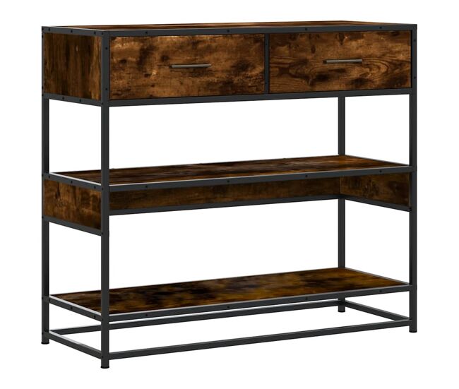 Mesa consola - mesa de entrada de madera de ingeniería roble ahumado 90x35x80 cm