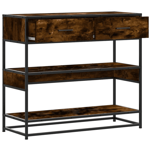 Mesa Consola - Mesa De Entrada 90x35x80 cm derivados de madeira carvalho fumado