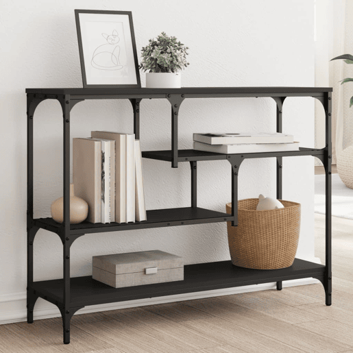 Mesa Consola - Mesa De Entrada 100x30x75 cm derivados de madeira preto
