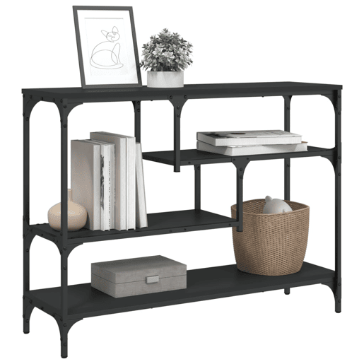 Mesa Consola - Mesa De Entrada 100x30x75 cm derivados de madeira preto