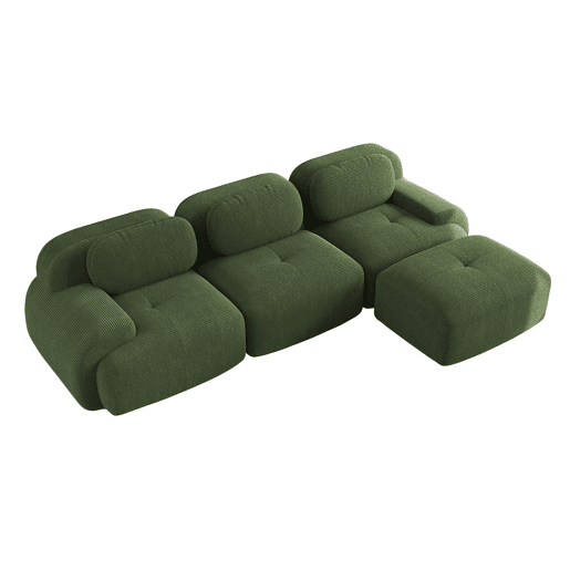 Sofá modular - sem montagem - ergonómico e amigo dos animais - Veludo cotelê - Verde