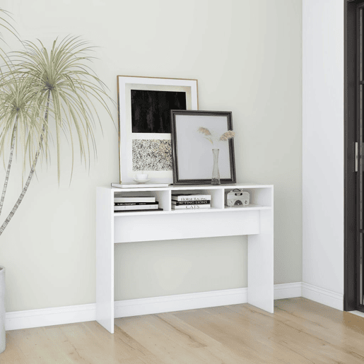 Mesa Consola - Mesa De Entrada 105x30x80 cm derivados de madeira branco