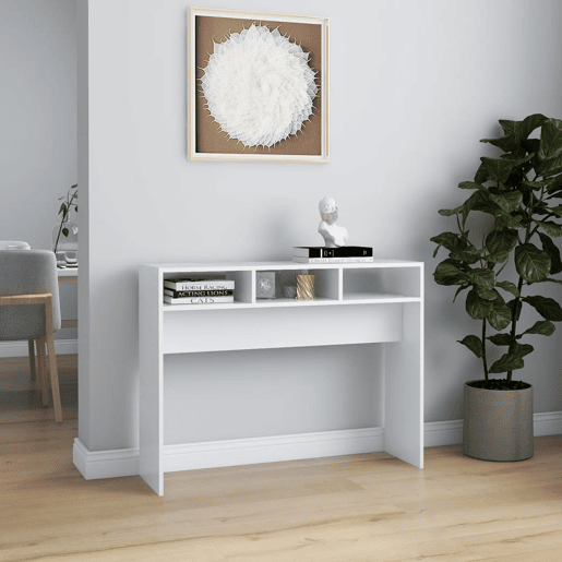Mesa Consola - Mesa De Entrada 105x30x80 cm derivados de madeira branco