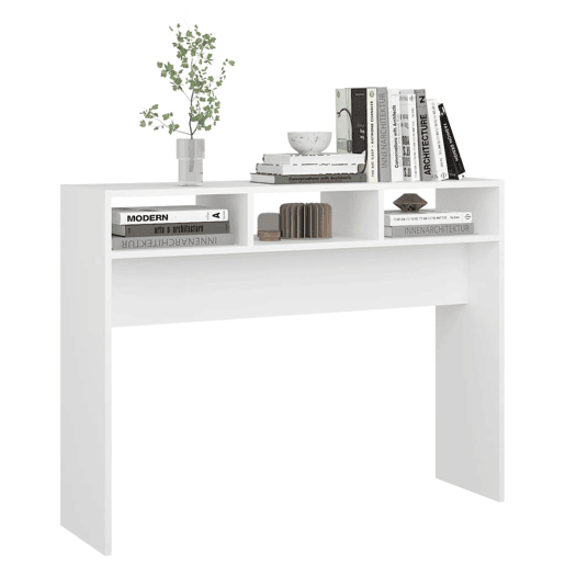 Mesa Consola - Mesa De Entrada 105x30x80 cm derivados de madeira branco