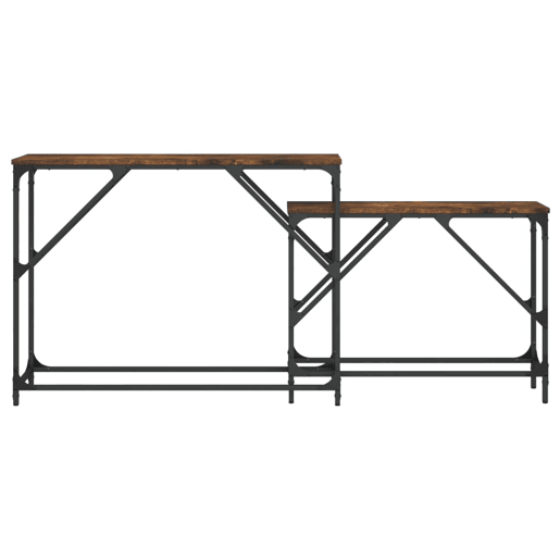 2pcs Mesas Consola - Mesas De Entrada de encastrar deriv. madeira carvalho fumado 2pcs Mesas Consola - Mesas De Entrada de encastrar deriv. madeira carvalho fumado