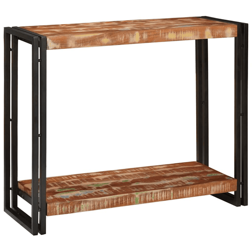 Mesa Consola - Mesa De Entrada Multicolor 90 x 33 x 75 cm Madeira recuperada maciça