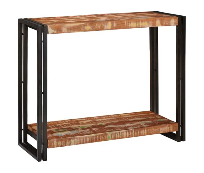 Mesa consola - mesa de entrada multicolor 90 x 33 x 75 cm madera maciza reciclada