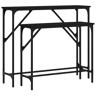 2pcs Mesas Consola - Mesas De Entrada derivados de madeira preto