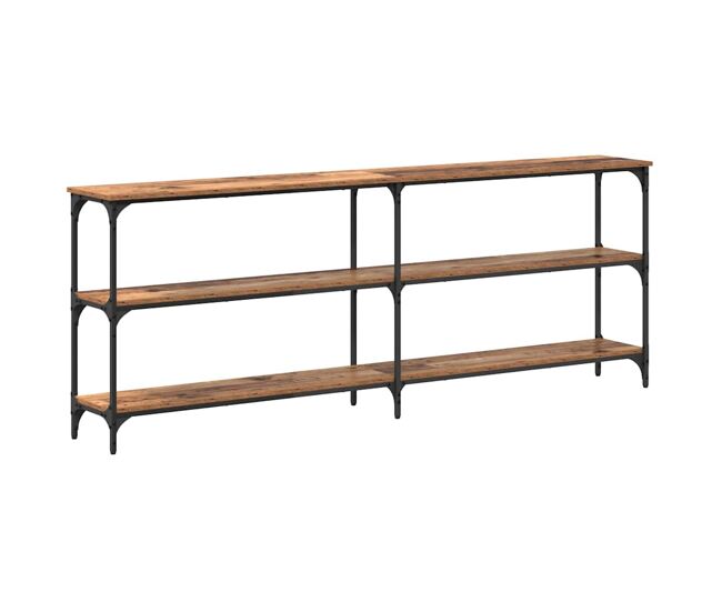 Mesa consola - mesa de entrada con estante madera vieja 200 x 29 x 75 cm