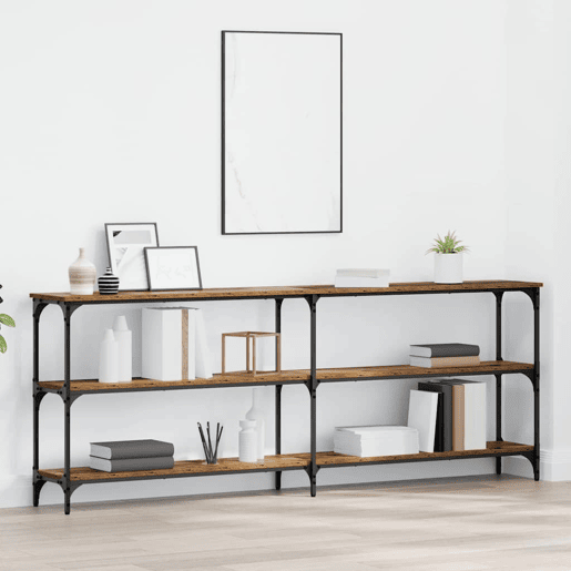 Mesa Consola - Mesa De Entrada com prateleira Madeira Antiga 200 x 29 x 75 cm