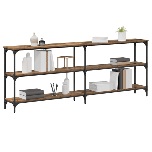 Mesa Consola - Mesa De Entrada com prateleira Madeira Antiga 200 x 29 x 75 cm