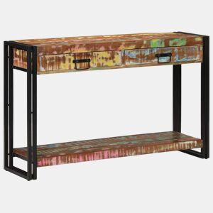 Mesa Consola - Mesa De Entrada Multicolor 120 x 33 x 75 cm Madeira recuperada maciça