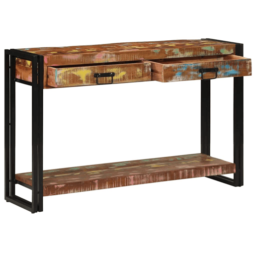Mesa Consola - Mesa De Entrada Multicolor 120 x 33 x 75 cm Madeira recuperada maciça