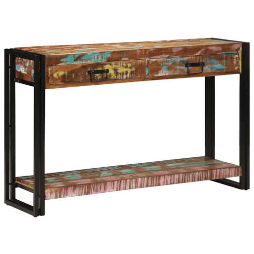 Mesa Consola - Mesa De Entrada Multicolor 120 x 33 x 75 cm Madeira recuperada maciça