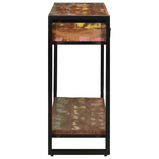 Mesa Consola - Mesa De Entrada Multicolor 120 x 33 x 75 cm Madeira recuperada maciça