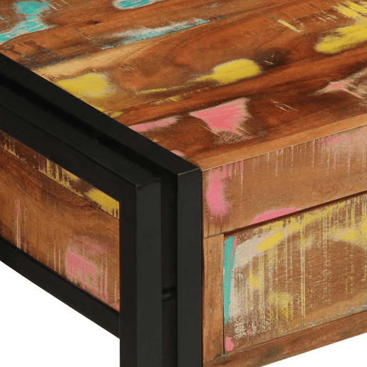 Mesa Consola - Mesa De Entrada Multicolor 120 x 33 x 75 cm Madeira recuperada maciça
