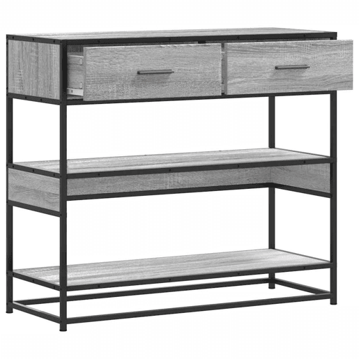 Mesa Consola - Mesa De Entrada 90x35x80 cm derivados de madeira cinzento sonoma