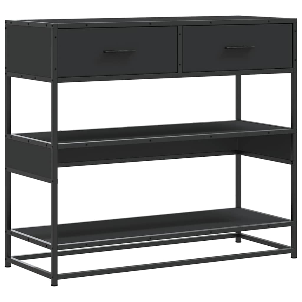 Mesa consola - mesa de entrada de madera contrachapada negro 90x35x80 cm