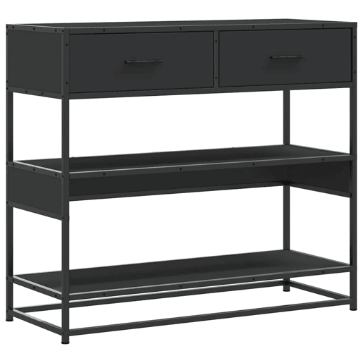 Mesa Consola - Mesa De Entrada 90x35x80 cm derivados de madeira preto