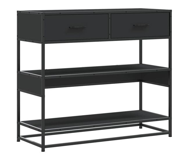 Mesa consola - mesa de entrada de madera contrachapada negro 90x35x80 cm