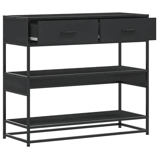 Mesa Consola - Mesa De Entrada 90x35x80 cm derivados de madeira preto