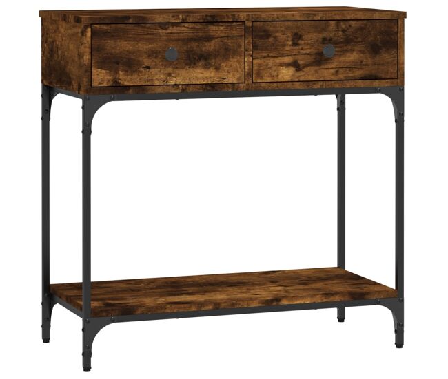 Mesa consola - mesa de entrada madera de ingeniería roble ahumado 75x34,5x75 cm