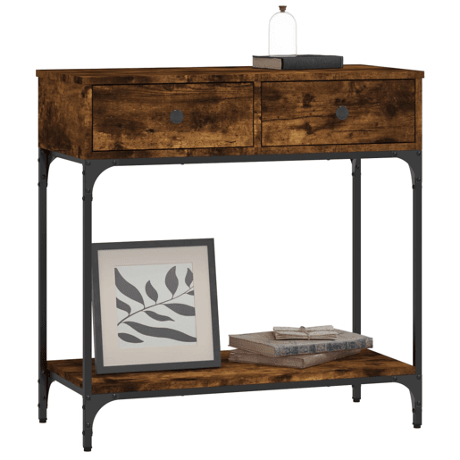 Mesa Consola - Mesa De Entrada 75x34,5x75 cm derivados de madeira carvalho fumado