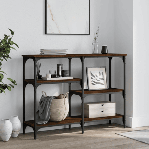 Mesa Consola - Mesa De Entrada 102x29x75 cm derivados madeira carvalho castanho