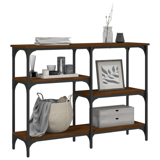 Mesa Consola - Mesa De Entrada 102x29x75 cm derivados madeira carvalho castanho