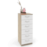 Briebe Prakt Cômoda de Quarto, Sinfonier 6 Gavetas, 110x40x40 cm, Quarto Casal, Juvenil, Infantil, Branco
