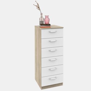 Briebe Prakt Cômoda de Quarto, Sinfonier 6 Gavetas, 110x40x40 cm, Quarto Casal, Juvenil, Infantil, Branco