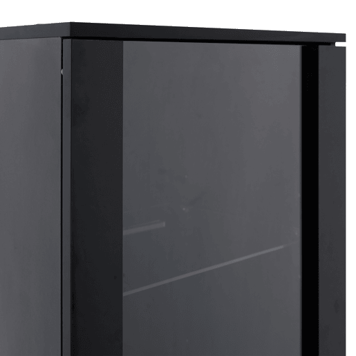 Vitrine preta de alto brilho - Vitrine com portas de vidro, iluminação LED, 3 prateleiras, para colecionáveis e perfumes - Preto Vitrine preta de alto brilho - Vitrine com portas de vidro, iluminação LED, 3 prateleiras, para colecionáveis e perfumes - Preto