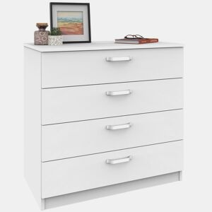 Briebe Prakt Cômoda de Quarto, Sinfonier 4 Gavetas, 78x74x40 cm, Quarto Casal, Juvenil, Infantil, Branco