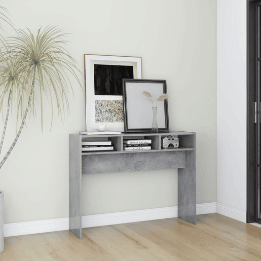 Mesa Consola - Mesa De Entrada 105x30x80 cm derivados de madeira cinzento cimento