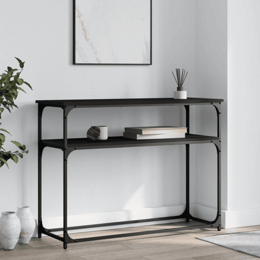 Mesa Consola - Mesa De Entrada 100x35,5x75 cm derivados de madeira preto