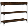 Mesa Consola - Mesa De Entrada c prateleiras 100x30x80 cm carvalho fumado