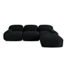 Sofá modular de canto - sem montagem, ergonómico e adequado para animais de estimação, com braços extra largos, almofada de espuma 32D - Preto