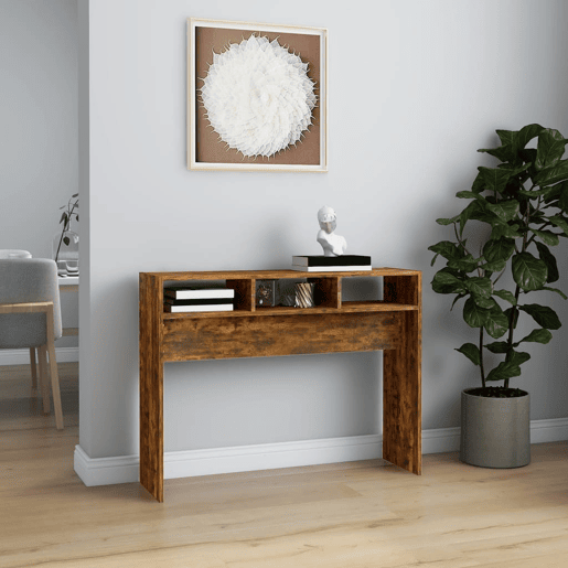 Mesa Consola - Mesa De Entrada 105x30x80 cm derivados de madeira carvalho fumado