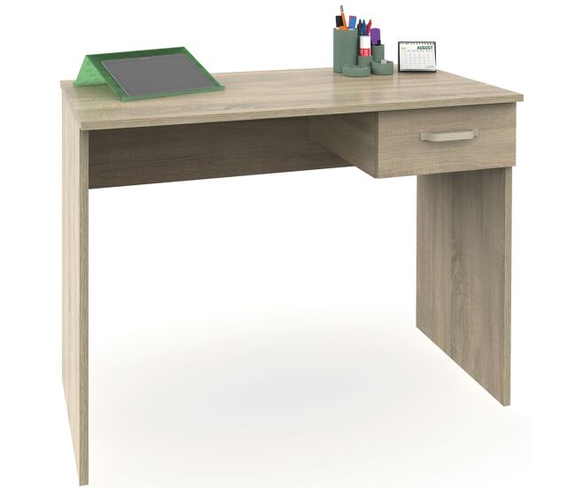 Mesa escritorio ordenador 75x90x50cm, 1 cajón almacenamiento, oficina, habitación juvenil, desk, prakt, madera
