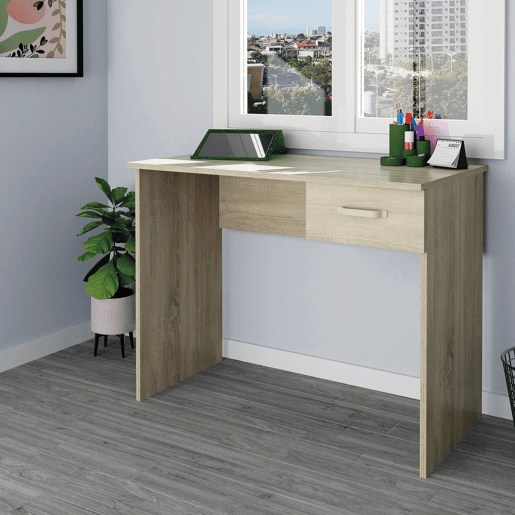 Escrivaninha, Mesa de Computador 75x90x50cm, 1 Gaveta, Escritório, Quarto Juvenil, Prakt, Madera