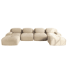 Sofá modular em U - 4 lugares - sem montagem, veludo cotelê respirável, enchimento 32D de alta elasticidade, braços extra largos, ergonómico, adequado para animais de estimação - Bege