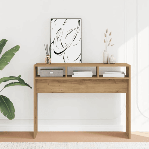 Mesa Consola - Mesa De Entrada 105x30x80 cm derivados madeira carvalho artisiano