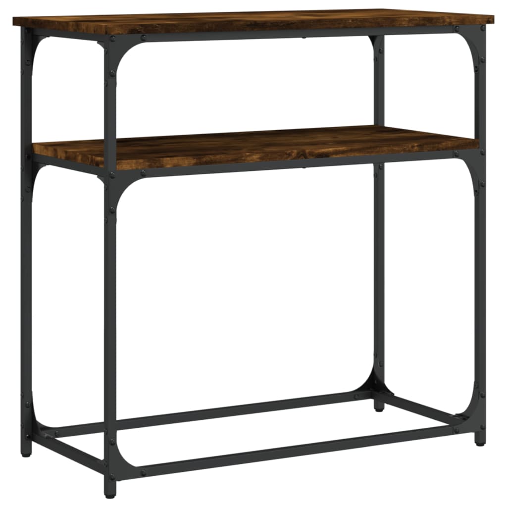 Mesa consola - mesa de entrada madera de ingeniería roble ahumado 75x35,5x75 cm