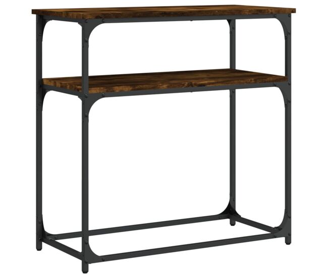Mesa consola - mesa de entrada madera de ingeniería roble ahumado 75x35,5x75 cm
